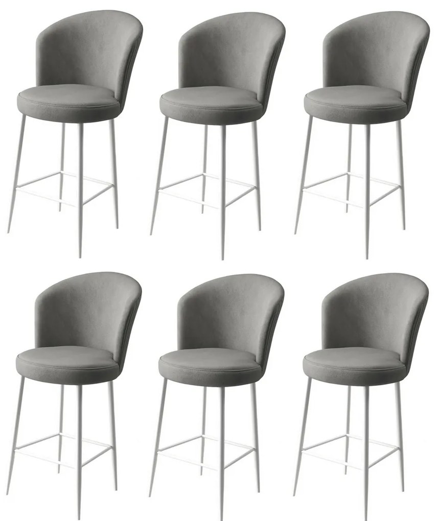 Set de scaune de bar Fora Grey and White, 6 buc., 6 buc.