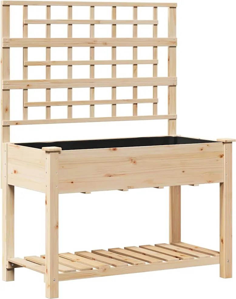 vidaXL Vază pentru Grădină Bej 115 x 60,5 x 153 cm Lemn de Brad Solid