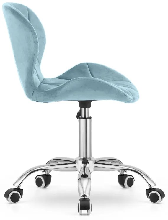 Scaun de birou AVOLA VELVET albastru deschis