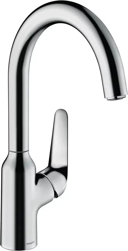 Baterie bucatarie Hansgrohe Focus M42 cu pipa rotativa crom