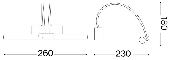 Ideal Lux - Aplica LED pentru tablouri BOW LED/3,5W/230V CRI 90 26 cm auriu