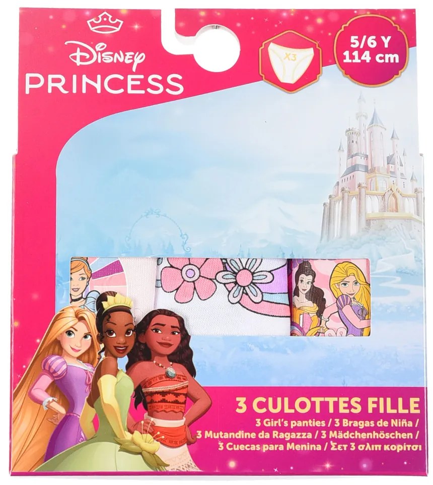 Prințesele Disney lenjerie pentru copii, chiloți 3 bucăți/pachet 6/8 ani