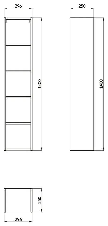 Dulap baie suspendat Cersanit Crea, 140 cm, alb, montat