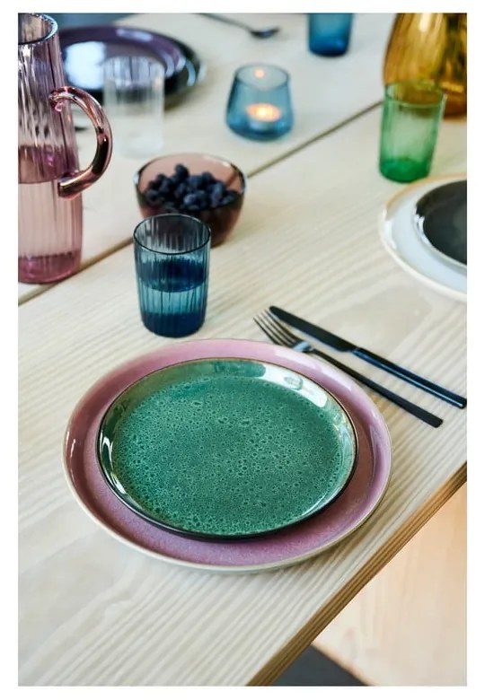 Farfurie verde/neagră pentru desert din gresie ø 21 cm Gastro Green/Black – Bitz