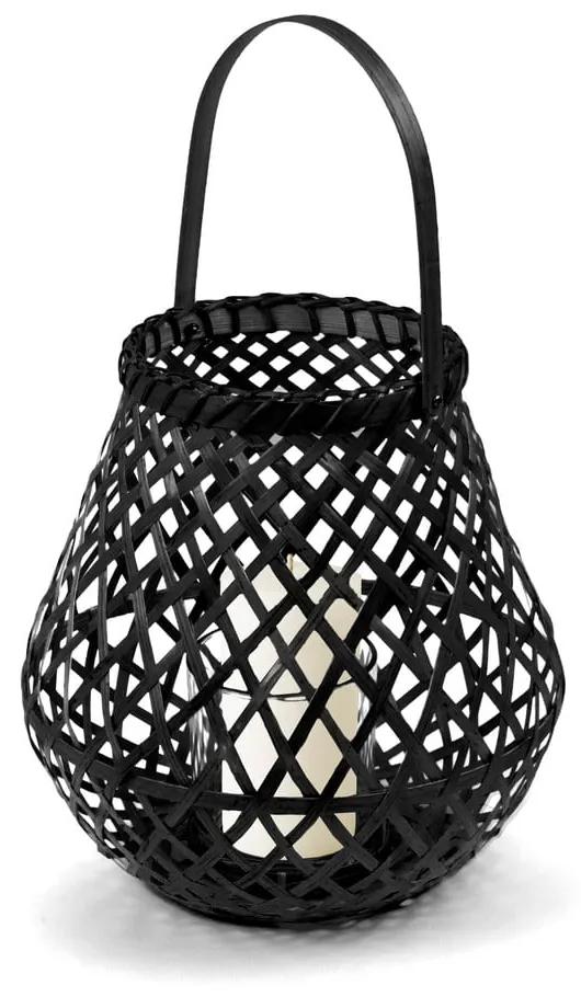Felinar din bambus Compactor Bamboo Lantern, ⌀ 25 cm, negru