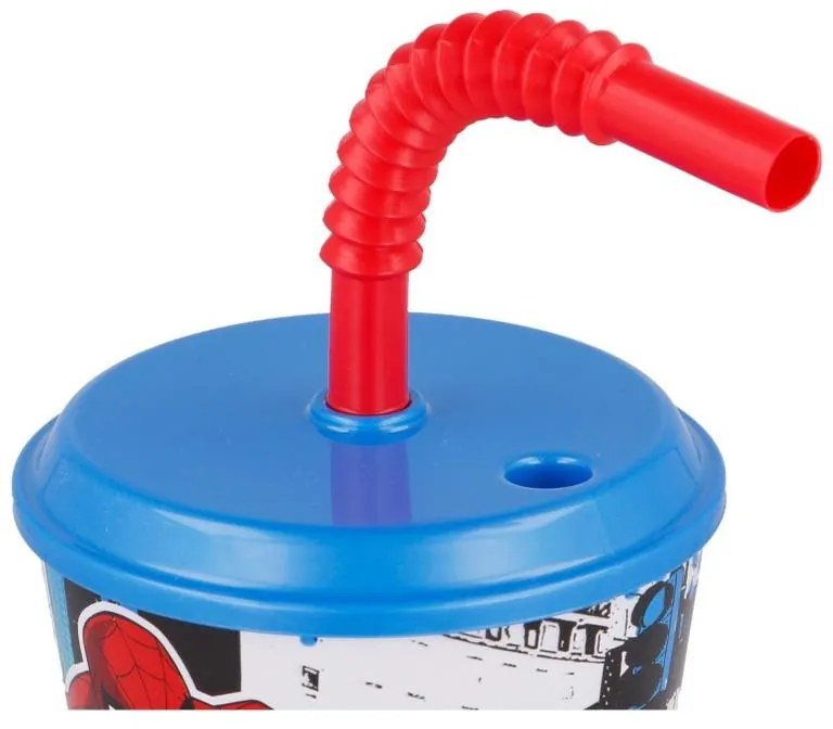 Omul Păianjen Pahar cu pai Streets, Plastic 430 ml