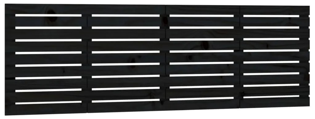 824722 vidaXL Tăblie de pat pentru perete, negru, 206x3x63 cm lemn masiv pin