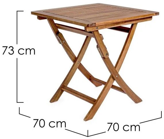 Masa pentru gradina maro din lemn de Acacia, 70 cm, Noemi Bizzotto