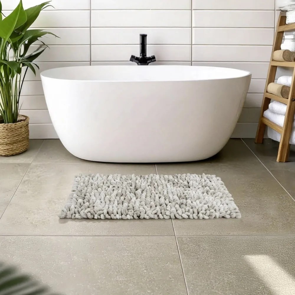 Covoraș de baie grej din material textil 60x90 cm Lerici – Wenko