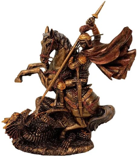 Statueta Sfantul Gheorghe si balaurul 13 cm