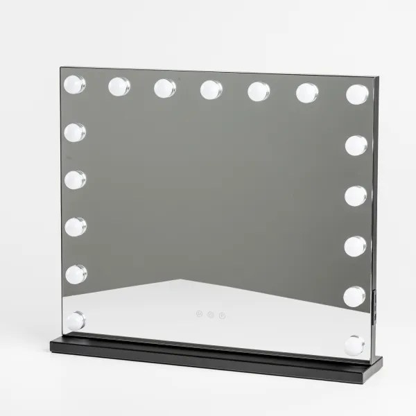 BRILAGI - Oglindă de machiaj HOLLYWOOD LED reglabilă, 15W, 230V, 60x50 cm, neagră