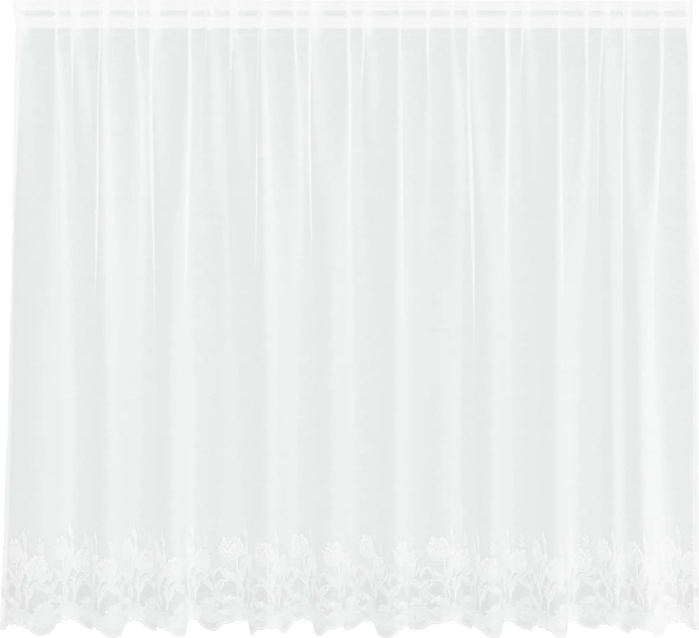 vidaXL Cortină din Dantelă cu perdele Alb 160 x 300 cm Poliester