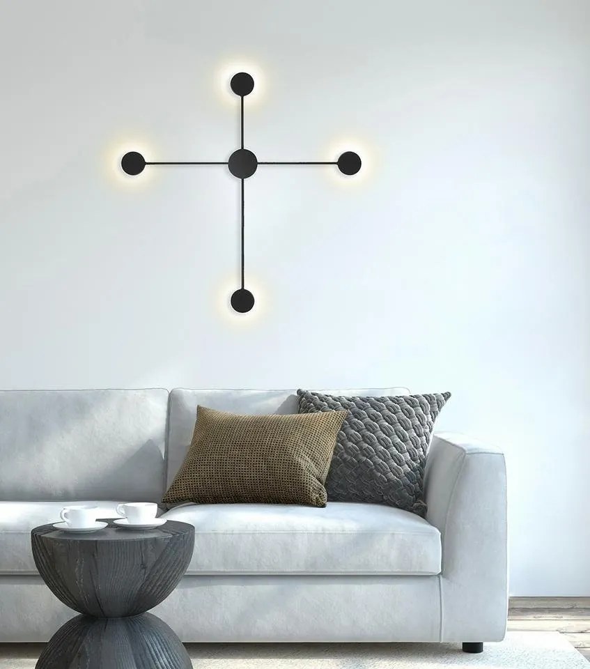Aplica de perete LED design ambiental SHADOW 4S negru