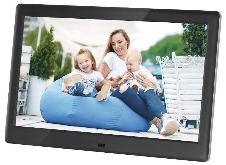 Sencor - Ramă foto digitală cu difuzor 230V, neagră + telecomandă