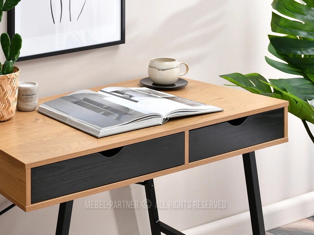 Masă PC Fallon (stejar negru + negru). 1109754