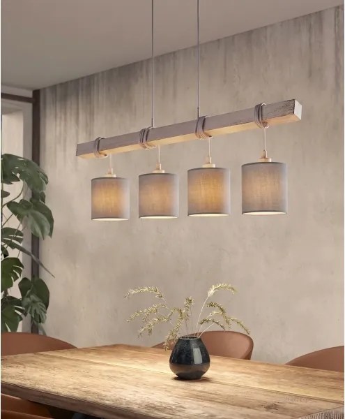 Brilagi - Lustra LED pe cablu NUBILA 4xE27/60W/230V gri