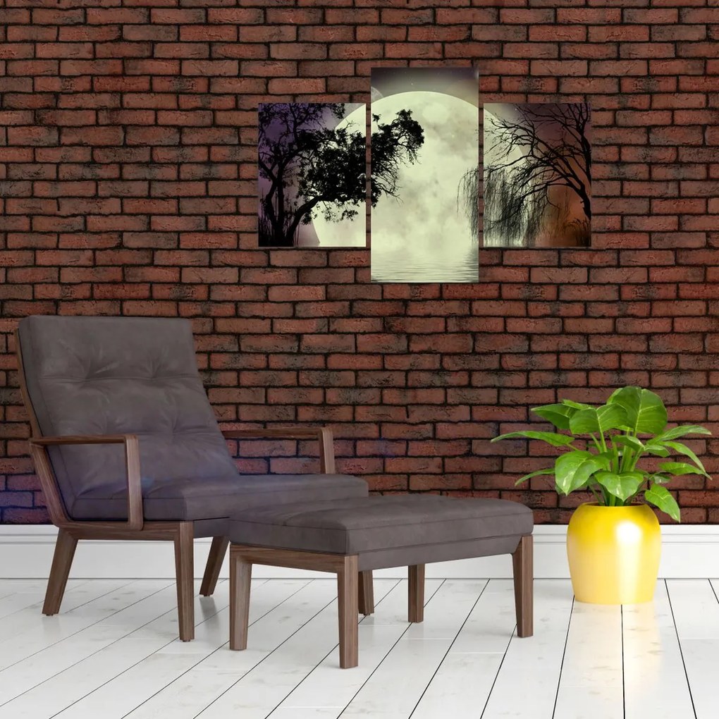 Tablou - Lună plină deasupra apei (90x60 cm)