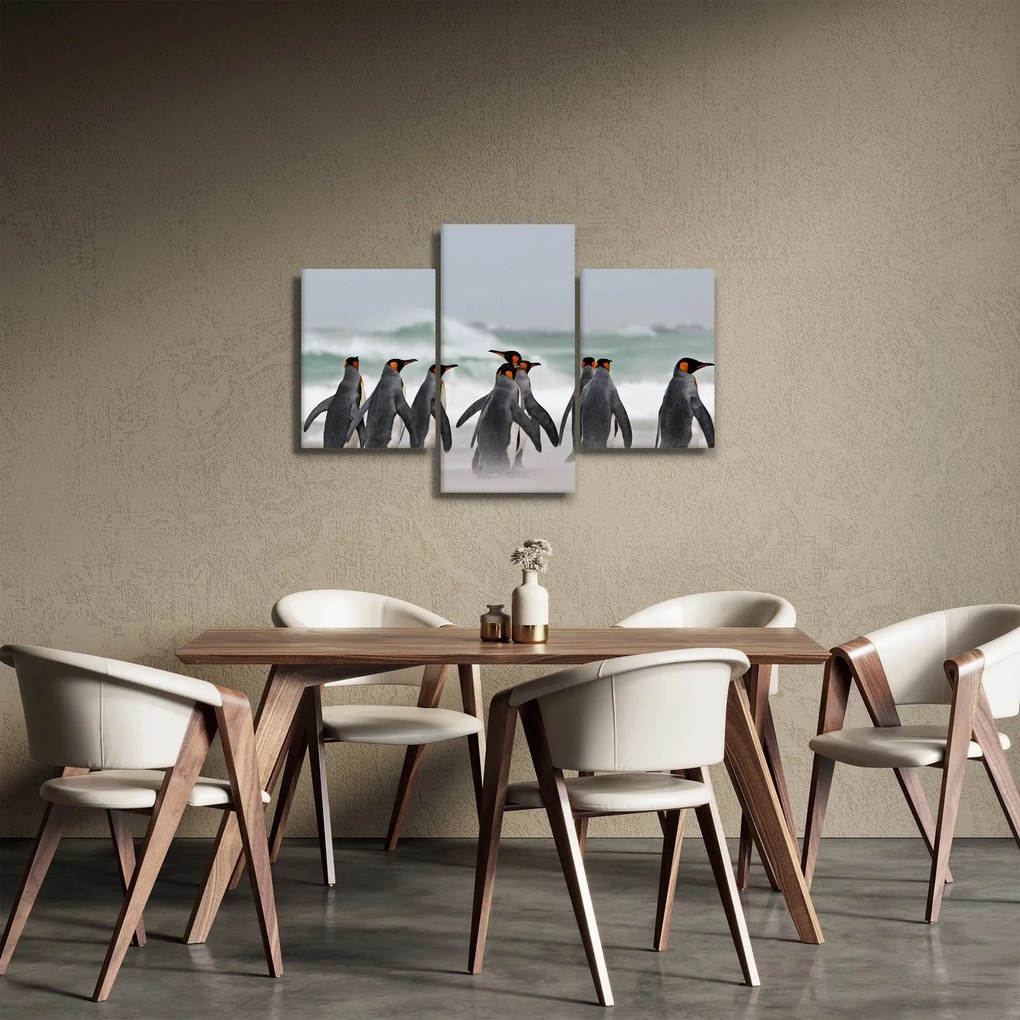 Tablou pinguini în ocean (90x60 cm)