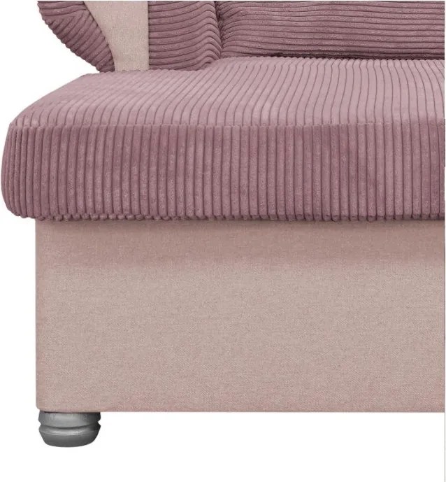 Fotoliu roz cu tapițerie din catifea reiată Lord – Ropez