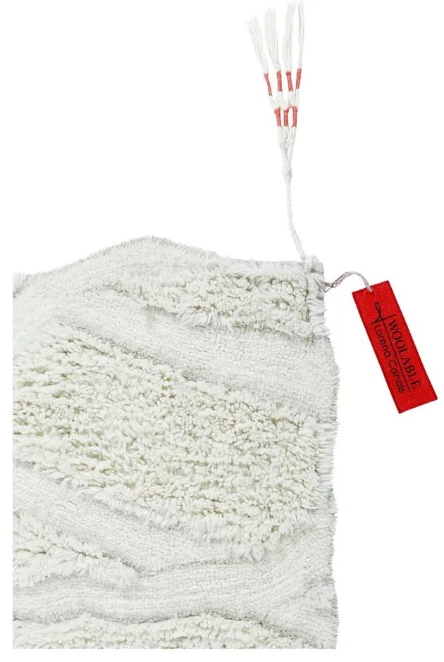 Covor tip traversă alb lavabil/țesut manual din lână 70x200 cm Enkang Ivory – Lorena Canals