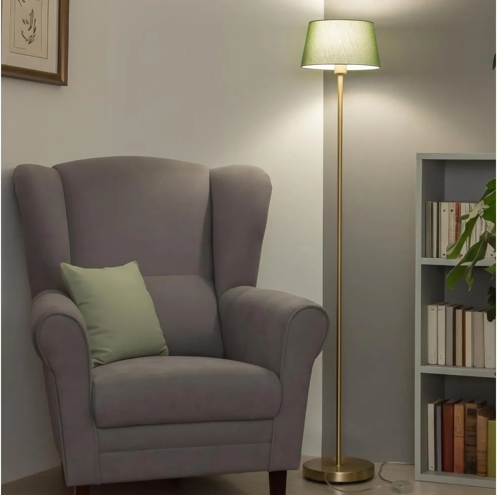 Brilagi - Lampă de podea LED CERIA 1xE27/20W/230V Ø 25 cm verde/auriu