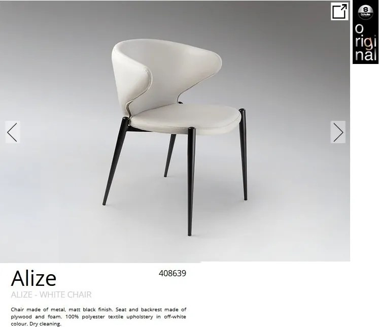 Scaun dining design elegant Alize alb