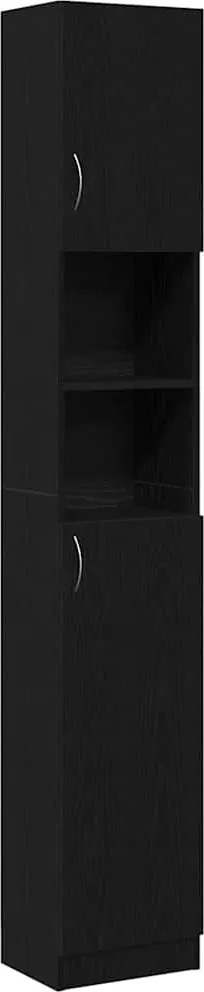 vidaXL Dulap de baie stejar negru 32x25,5x190 cm lemn prelucrat