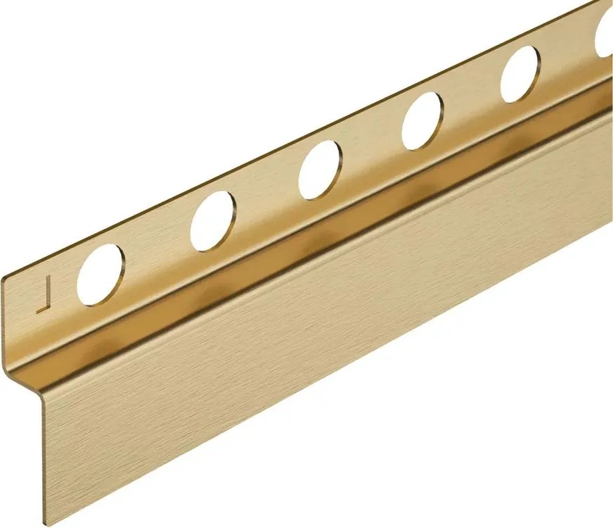 Profil inclinat stanga pentru perete Balneo Floor Strips 120 cm finisaj auriu periat