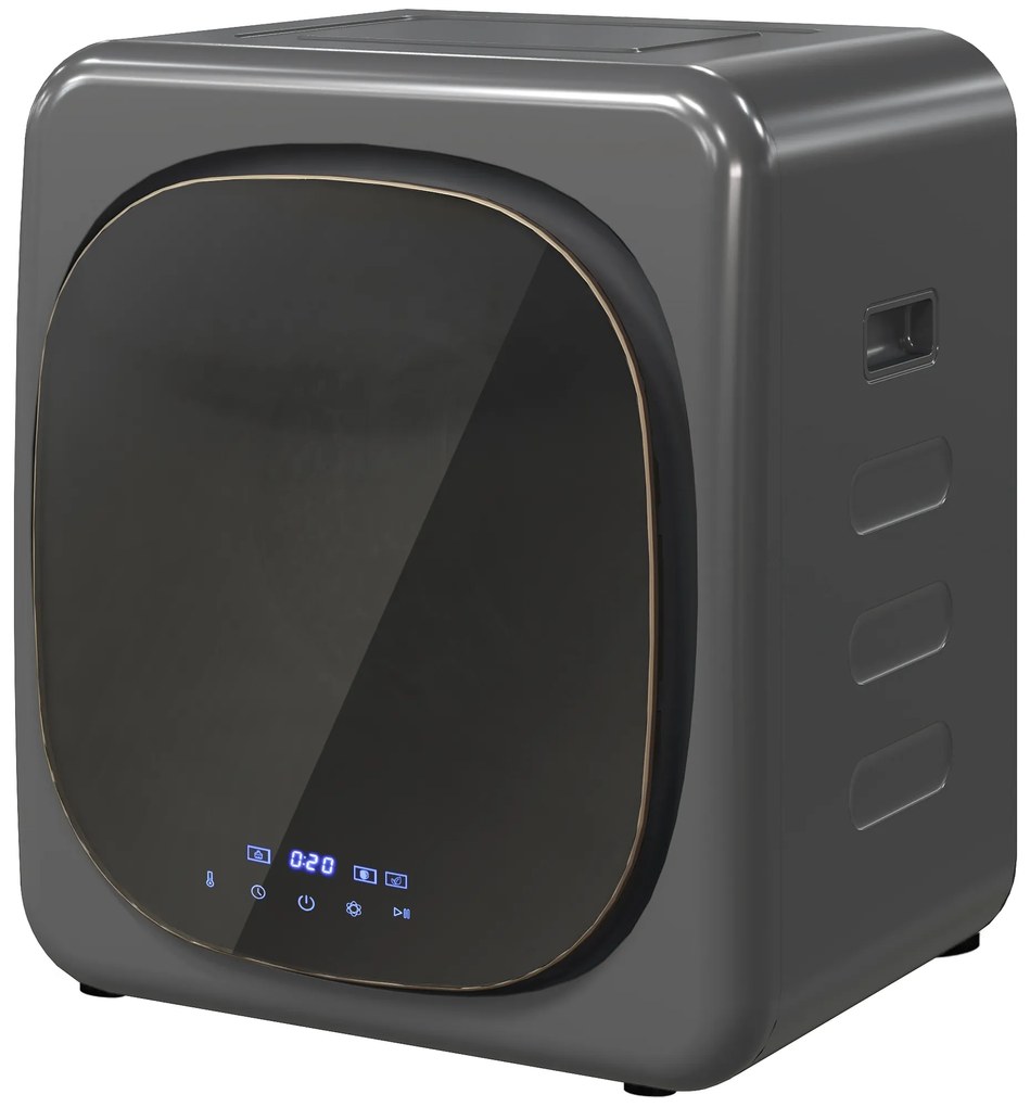 HOMCOM Uscător de rufe cu dezinfecție UV, design compact, capacitate de 4 kg, oțel inoxidabil, Gri | Aosom Romania
