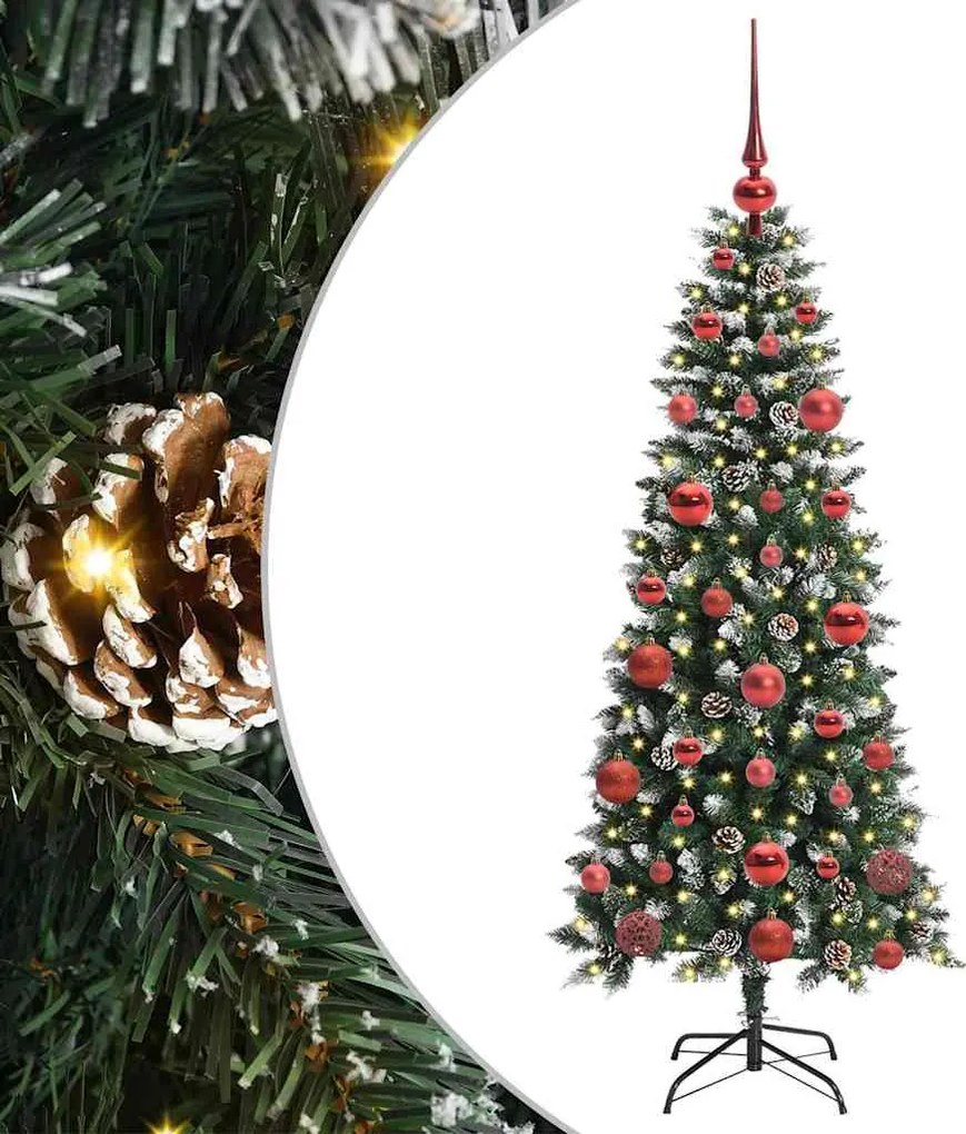 vidaXL Brad de Crăciun artificial Verde 150 cm PVC și Plastic și Oțel