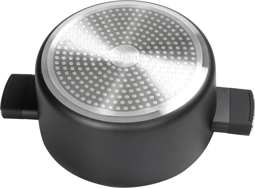 Cratita Zilan ZLN0850 Negru cu invelis din marmura, 5 straturi, 26 cm si manere fine la atingere, 5.7 L