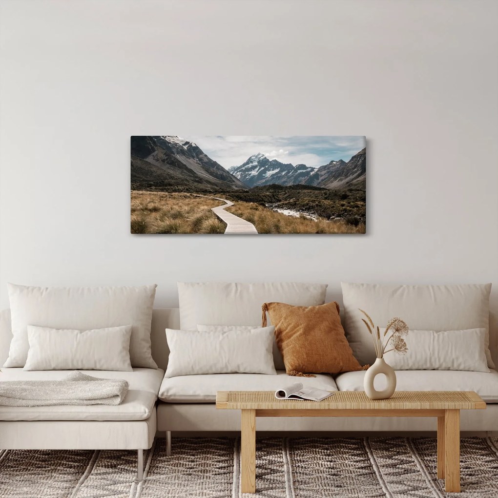 Tablou - Poteca în valea muntelui Mt. Cook (120x50 cm)