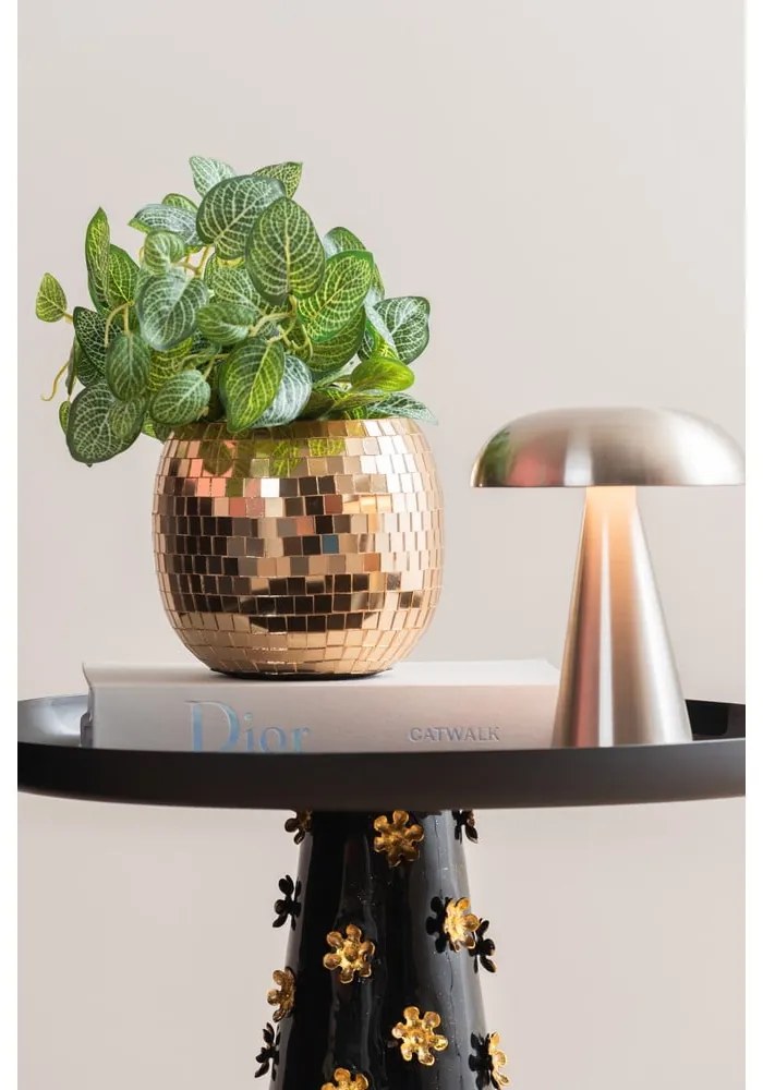 Veioză aurie LED cu intensitate reglabilă cu abajur din metal (înălțime 20,5 cm) Rachel – Leitmotiv