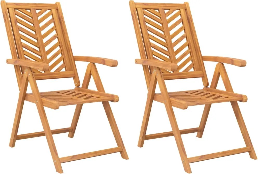 vidaXL Scaune de grădină rabatabile, 2 buc., lemn masiv de acacia