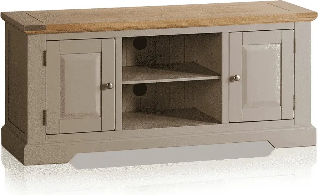 Comodă TV lemn masiv gri Ives Personalizabil, 135 × 44 × 59 cm