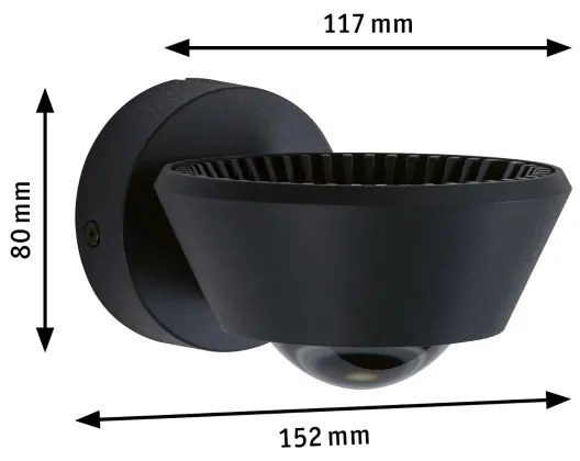 Aplică dimabilă Paulmann 79769 LED/9W IP44 SABIK 230V