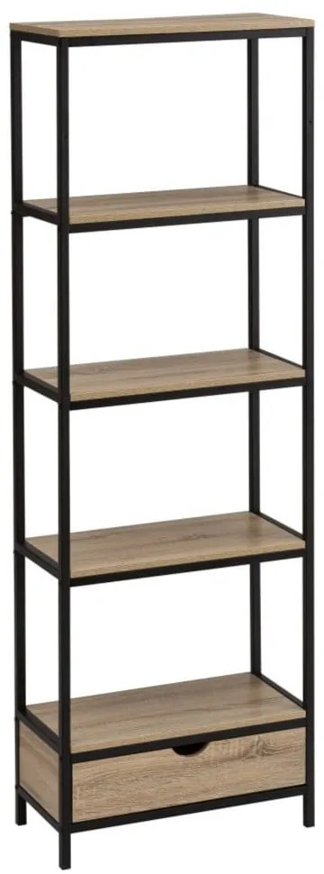 Bibliotecă neagră/ cu aspect de lemn de stejar 60x180 cm Urban – Casa Selección