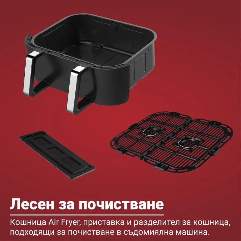 Friteuza cu aer cald Instant Pot Vortex Plus VersaZone ClearCook 140410001, 2 zone, 1700W, 8.5L, 6 programe, SyncCook, SyncFinish, Negru/Gri