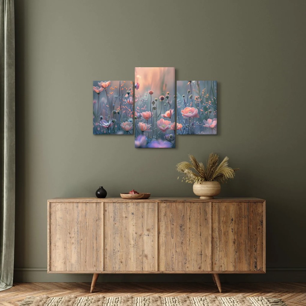 Tablou - Flori în culori pastelate (90x60 cm)