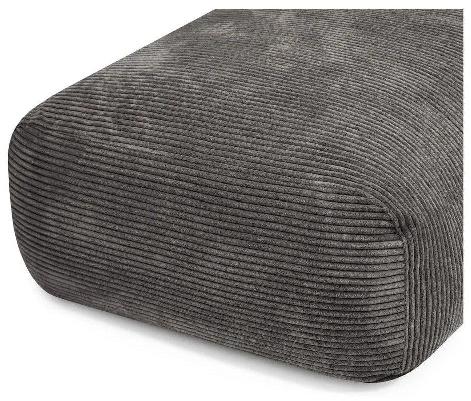 Fotoliu bean bag crem cu tapițerie din catifea reiată Snug Long 140 – SLOWDOWN