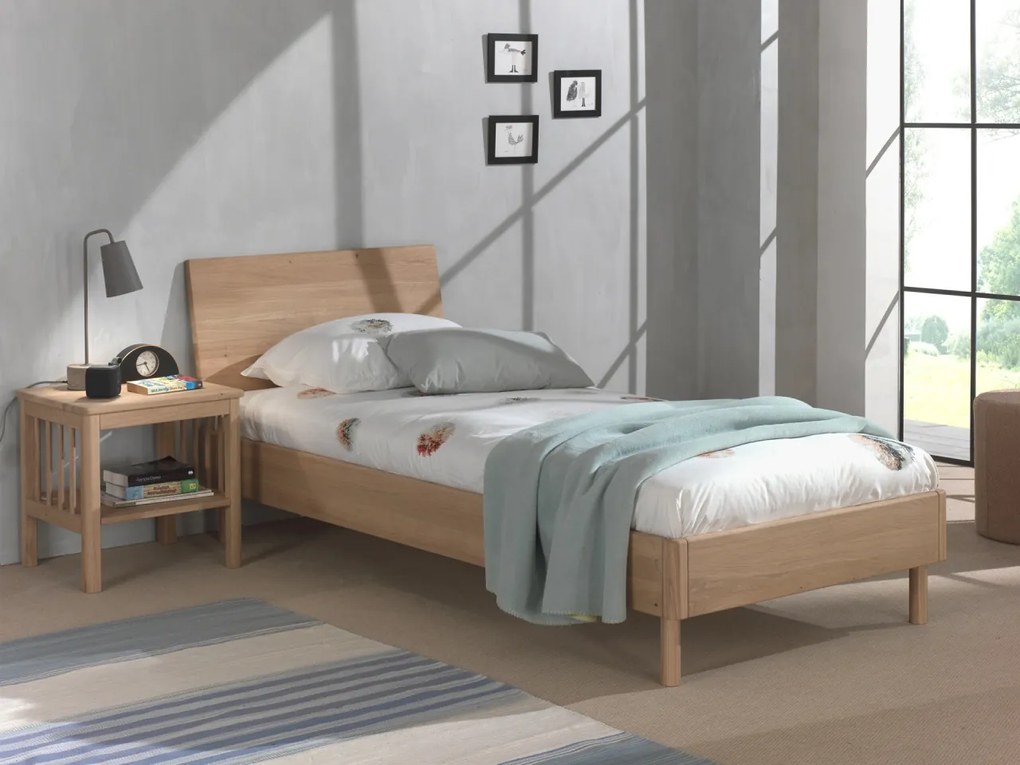 Set Mobilier Camera Copii Forrest Oak, Pat 90x200 cm și Noptieră, din Lemn de Stejar, Natur – Vipack