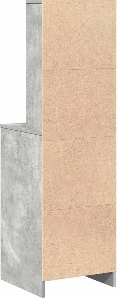 vidaXL Bufet cu sertar Gri beton 40 x 41 x 135 cm Lemn compozit