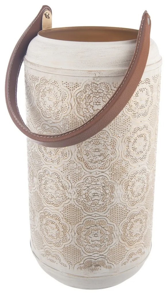 InDecor Sfeșnic metalic Mandala bej, 15 x 15 x 27cm, S