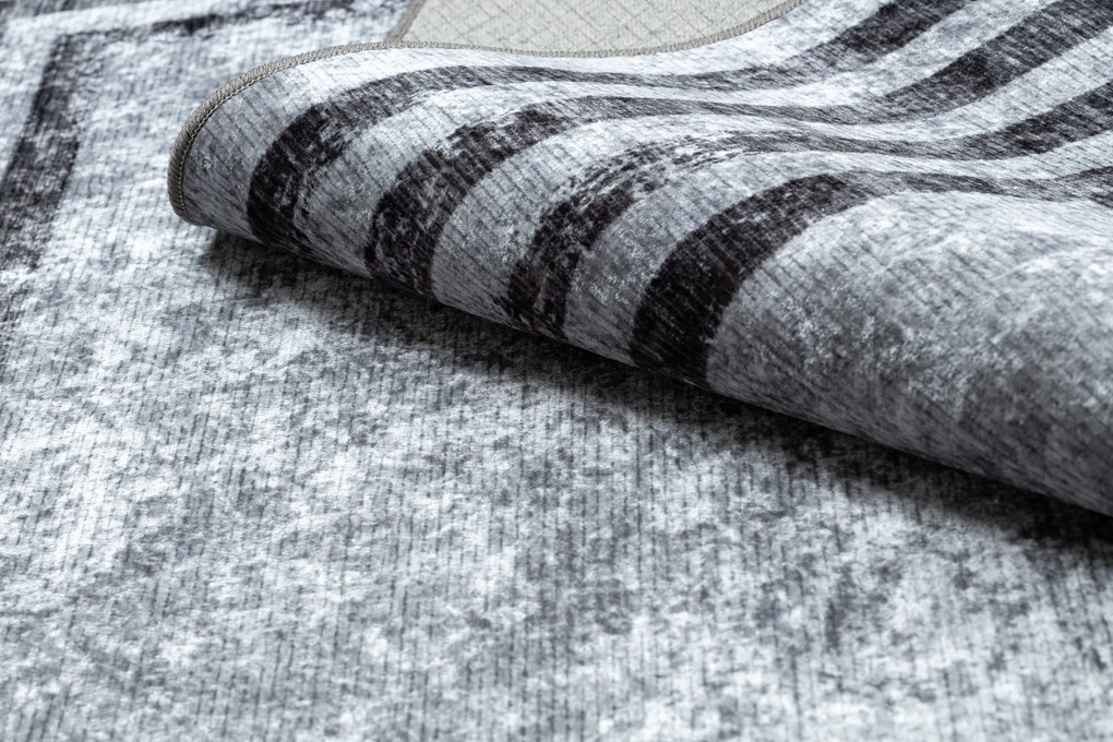 MIRO 51325.805 covor lavabil Geometric, linii anti-alunecare - gri - SECUNDAR-COTATI PRODUSUL