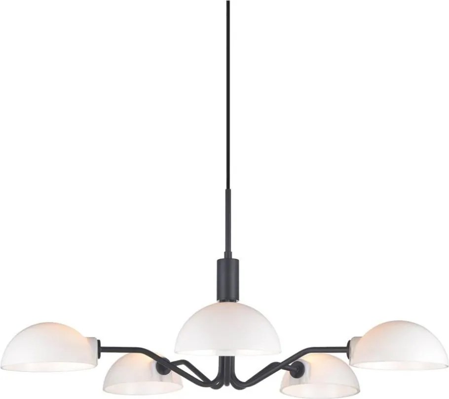 Halo Design KJOBENHAVN 740369 - Candelabru suspendat pe cablu, 5 x G9, 28W, 230V, Ø 50 cm, negru