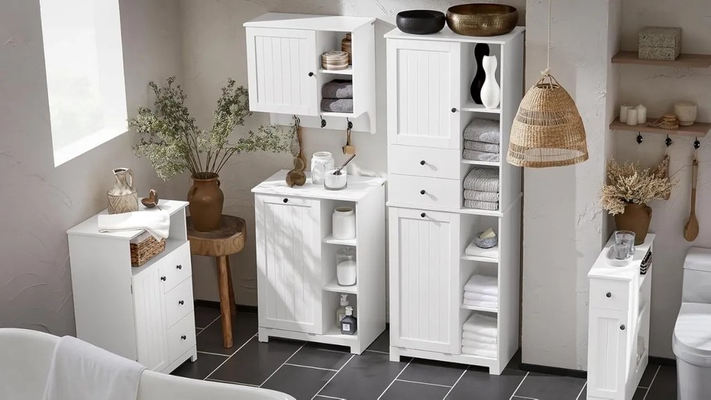 LOTUS26 - Cos de rufe Alb, 60 cm - Mobilier Baie Lotus