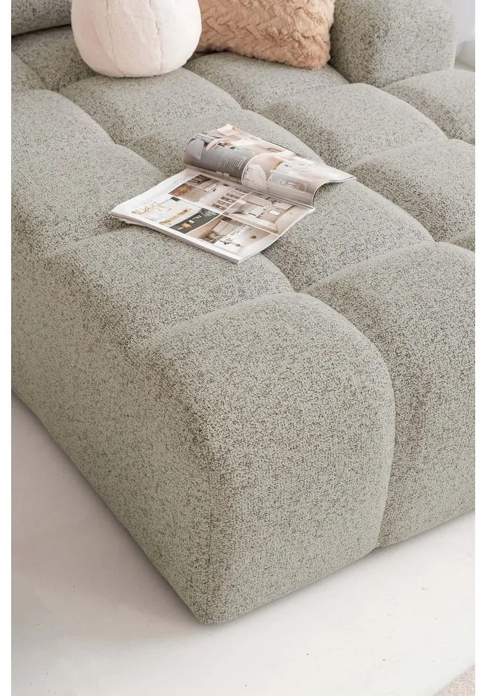 Colțar modular maro deschis extensibil/cu spațiu de depozitare (cu colț pe partea dreaptă) Lulu – Miuform