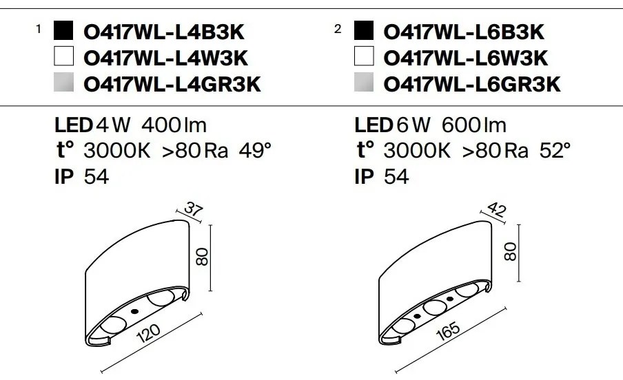 Aplica de perete exterior cu iluminat arhitectural IP54 LED Strato gri
