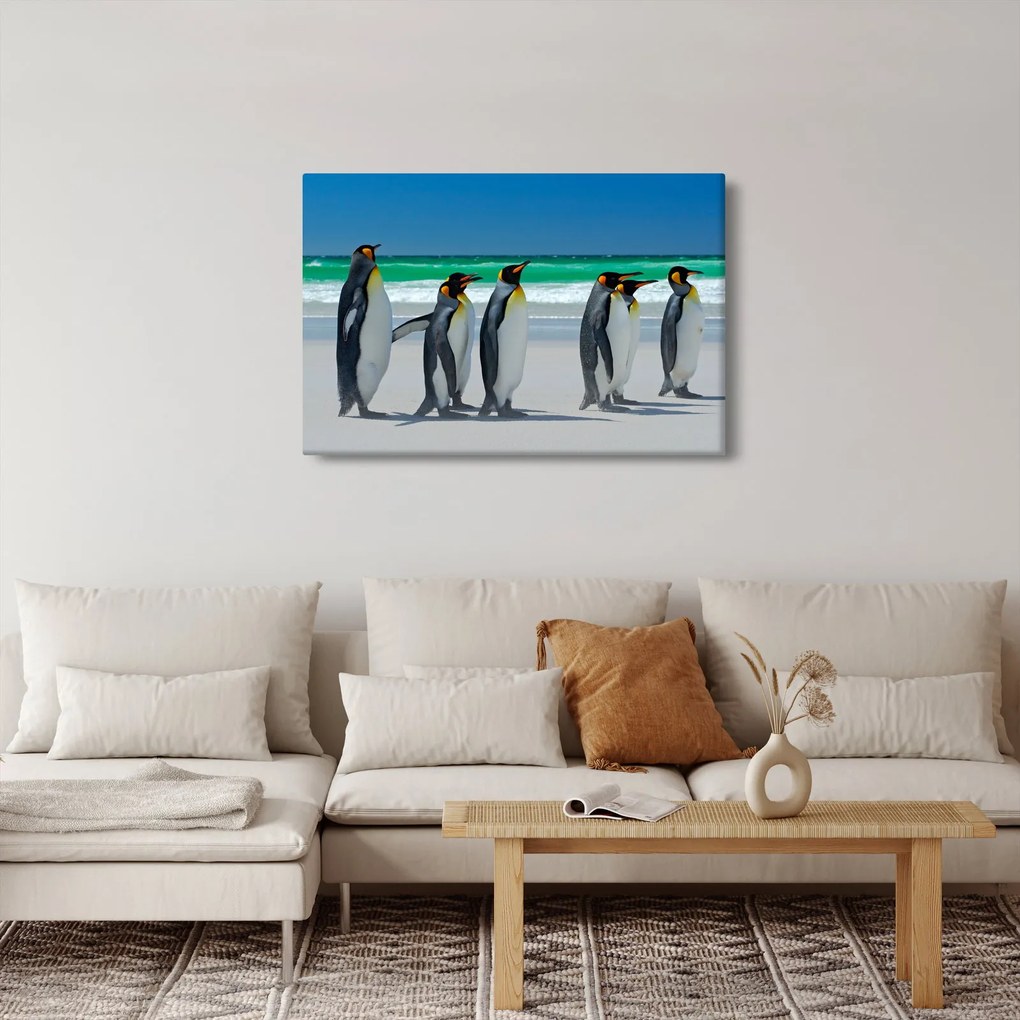 Tablou - Grup de pinguini regali (90x60 cm)