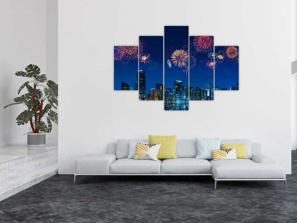 Tablou - Artificii in Miami (150x105 cm)